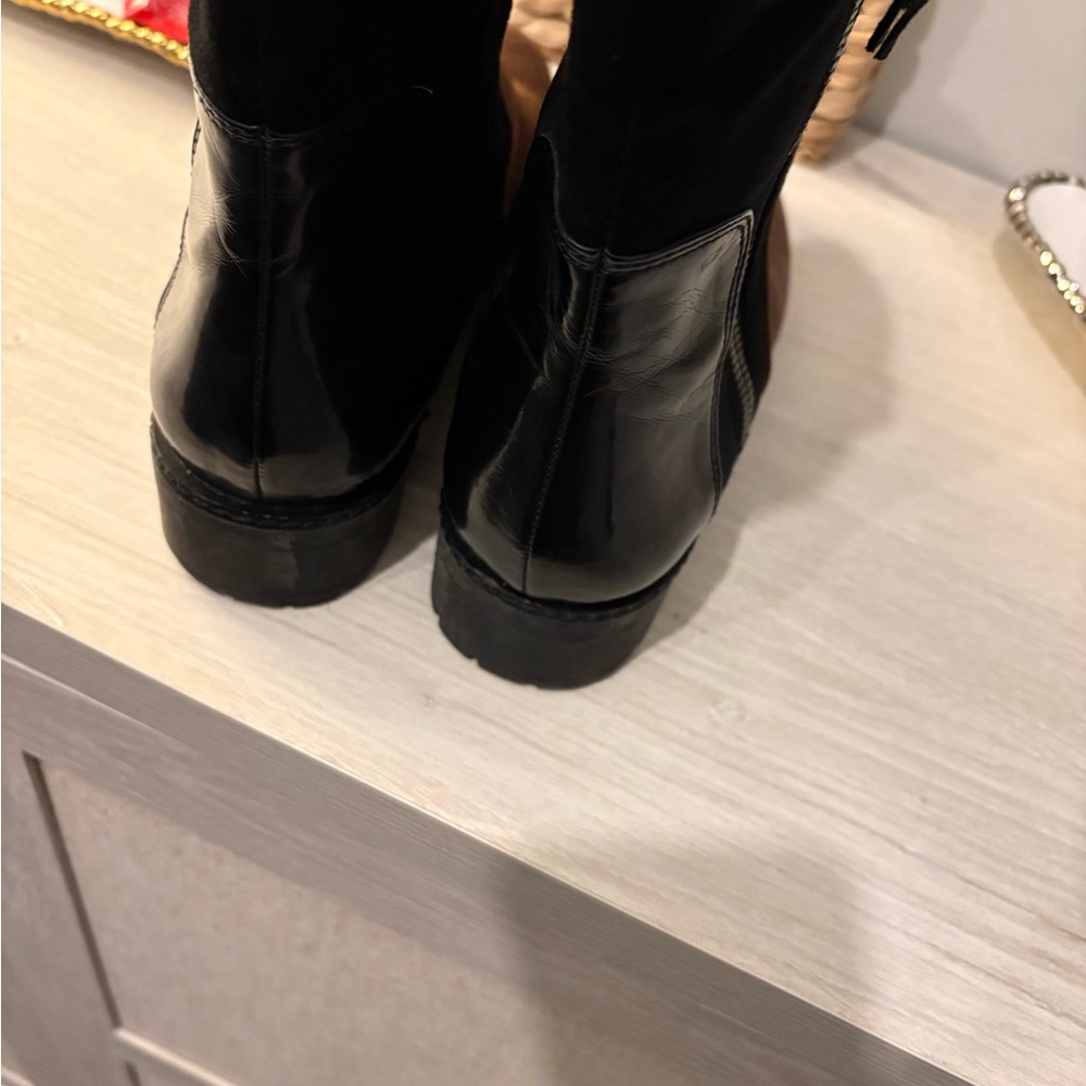 Via Spiga Black and Brown Heeled Boots - Picture 4 of 5